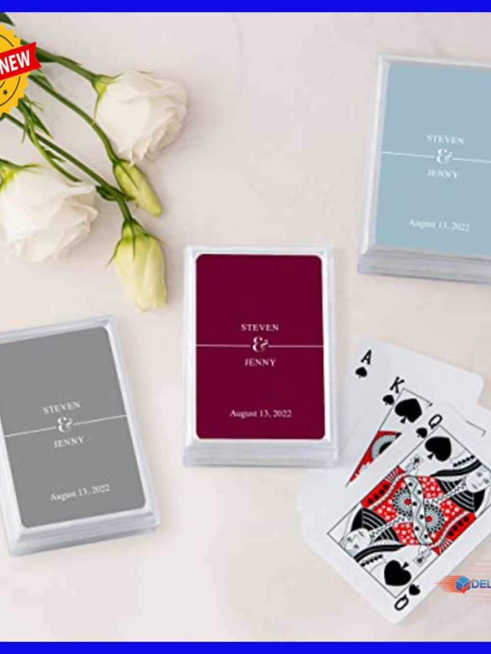 Custom Wedding Playing Card Favors, Pack of 30, Personalized Entertainment - Picture 2 of 3